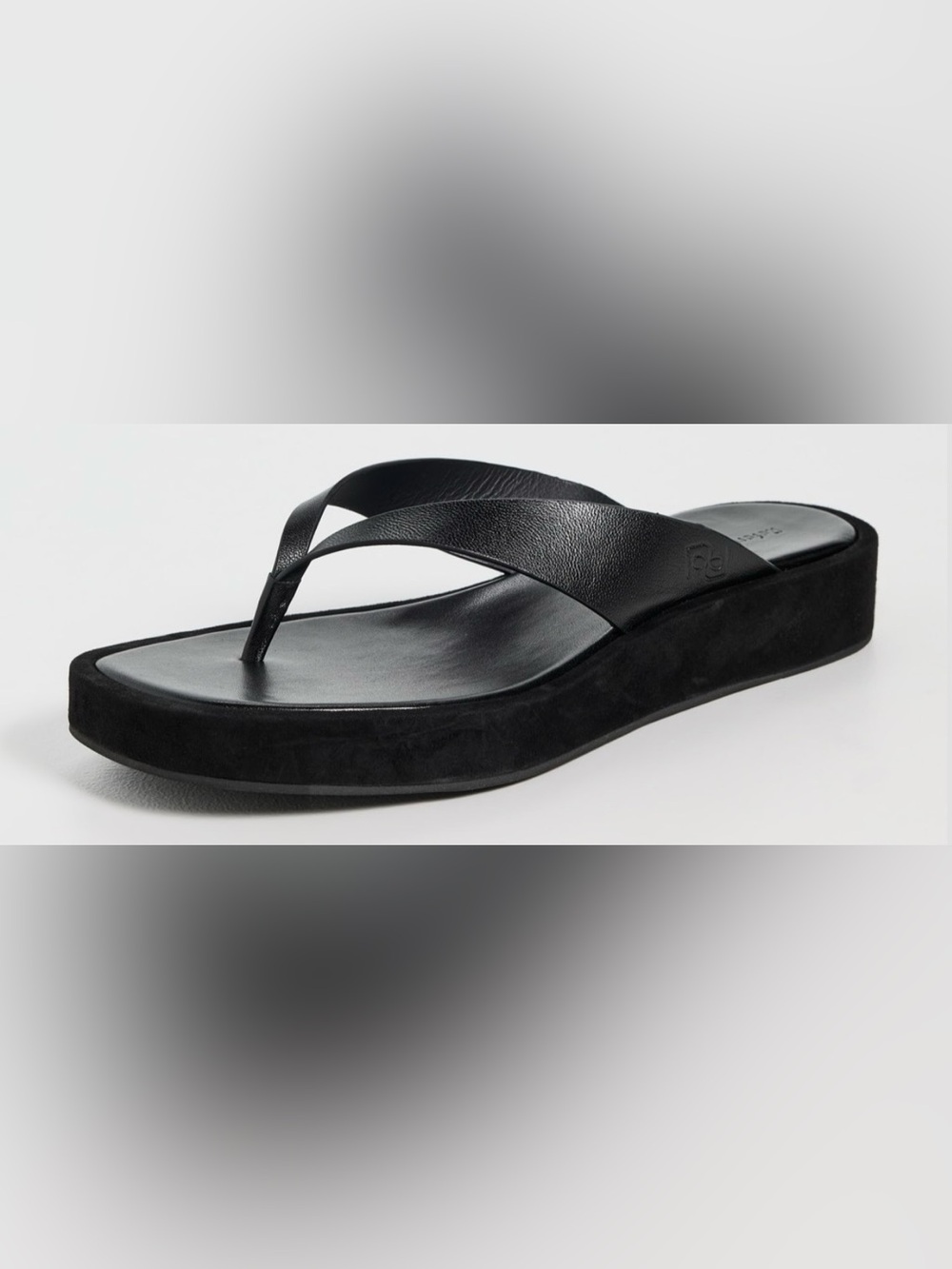 Reformation EDEN BLACK THONG WEDGE SANDAL NEW 8.5 $225